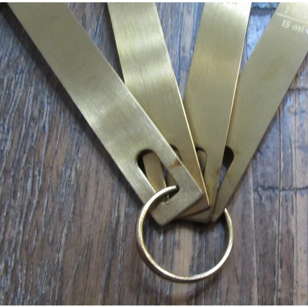 Official Disney Parks Homestead Mickey Mouse Brass Tone Measuring Spoons Set 4